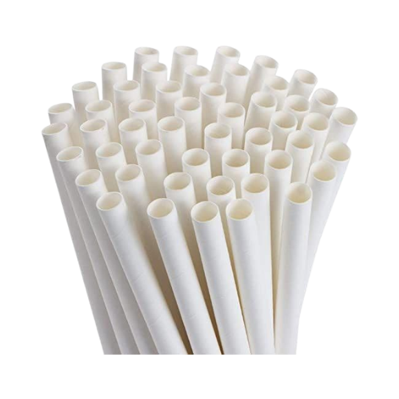 WHITE PAPER STRAWS 10X200MM - 2600